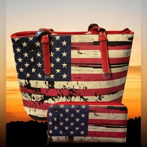 American Bling 🇺🇸 American Pride Tote & Wallet Set NWT - Picture 3 of 10